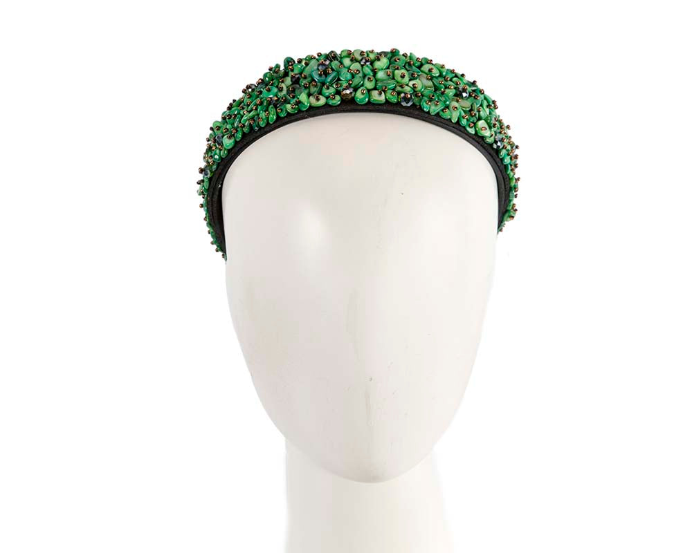 Green stones fascinator headband by Max Alexander-0